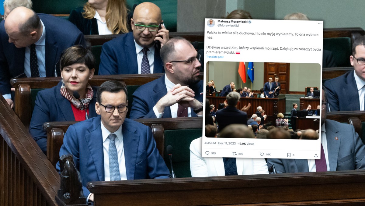 Ostatni wpis premiera Mateusza Morawieckiego. Skomentował upadek swojego rządu