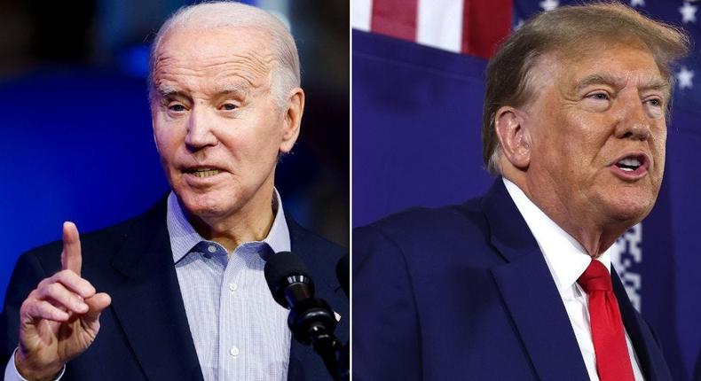 Joe Biden (left) and Donald Trump (right).Michael Ciaglo via Getty Images; Scott Olson via Getty Images