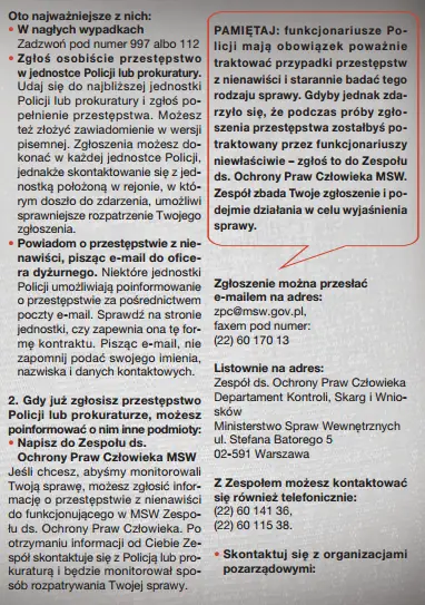 Ulotka - Ministerstwo Spraw Wewnętrznych i Administracji/reportracism.pl