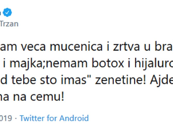 Tvit Gce Tržan o kojem se priča
