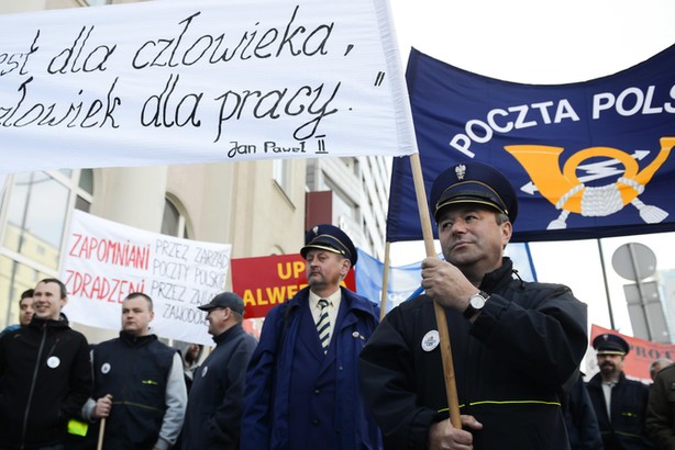 protest pracowników poczty