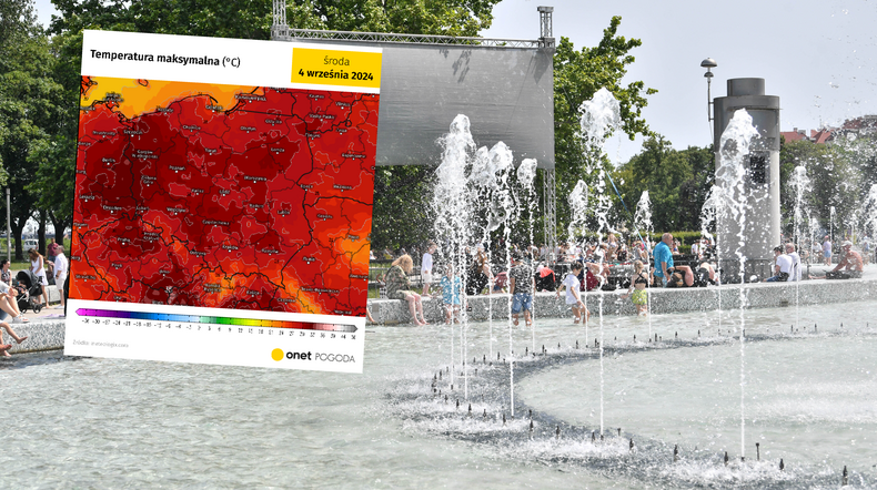 Wrześniowa fala upałów zaleje Polskę. Na termometrach nawet 34 st. C (screen: meteologix.com)