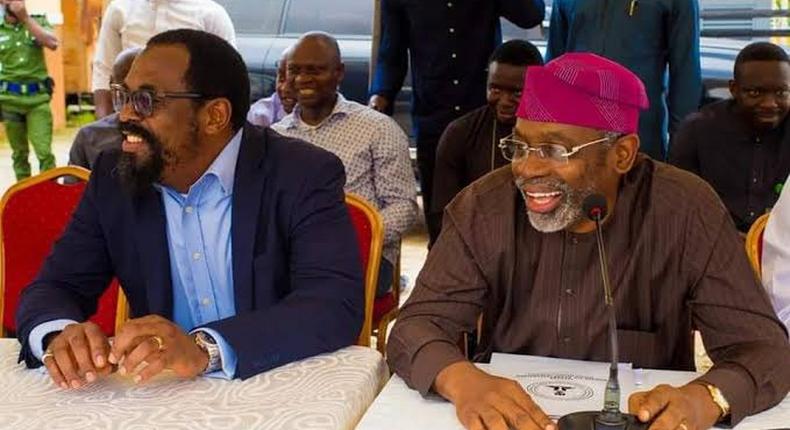 Chief of Staff to President Bola Tinubu, Femi Gbajabiamila (R) and Fuad Laguda (L).