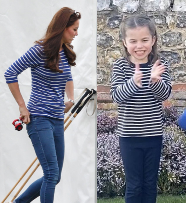 księżna Kate w 2015 roku, księżniczka Charlotte w 2020 roku