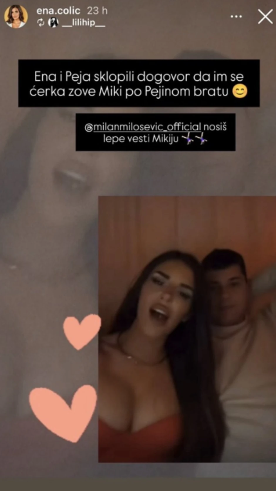 Ena Čolić i Jovan Pejić Peja doneli odluku: Evo koje ime će dati ćerki