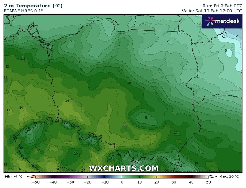 Na południu temperatura może wzrosnąć do 15 st. C