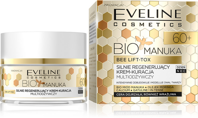 Silnie regenerujący krem-kuracja multiodżywczy 60+ Eveline Cosmetics Bio Manuka