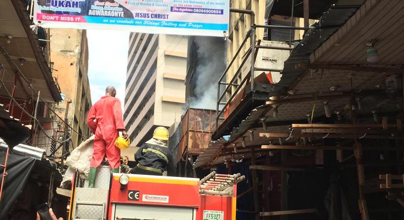 The Balogun market fire incident started in the early hours of Tuesday, November, 2019. [Pulse]