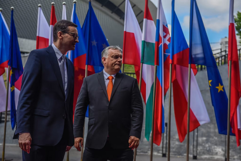 Premier Polski Mateusz Morawiecki i premier Węgier Victor Orban
