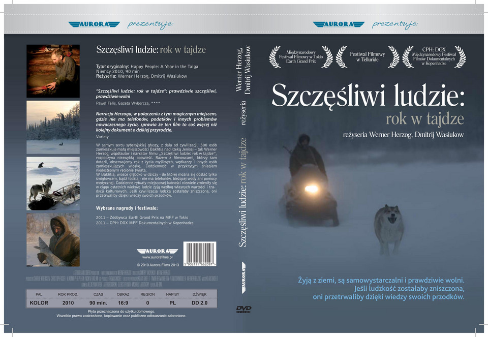 "Szczęśliwi ludzie: rok w tajdze" - okładka DVD