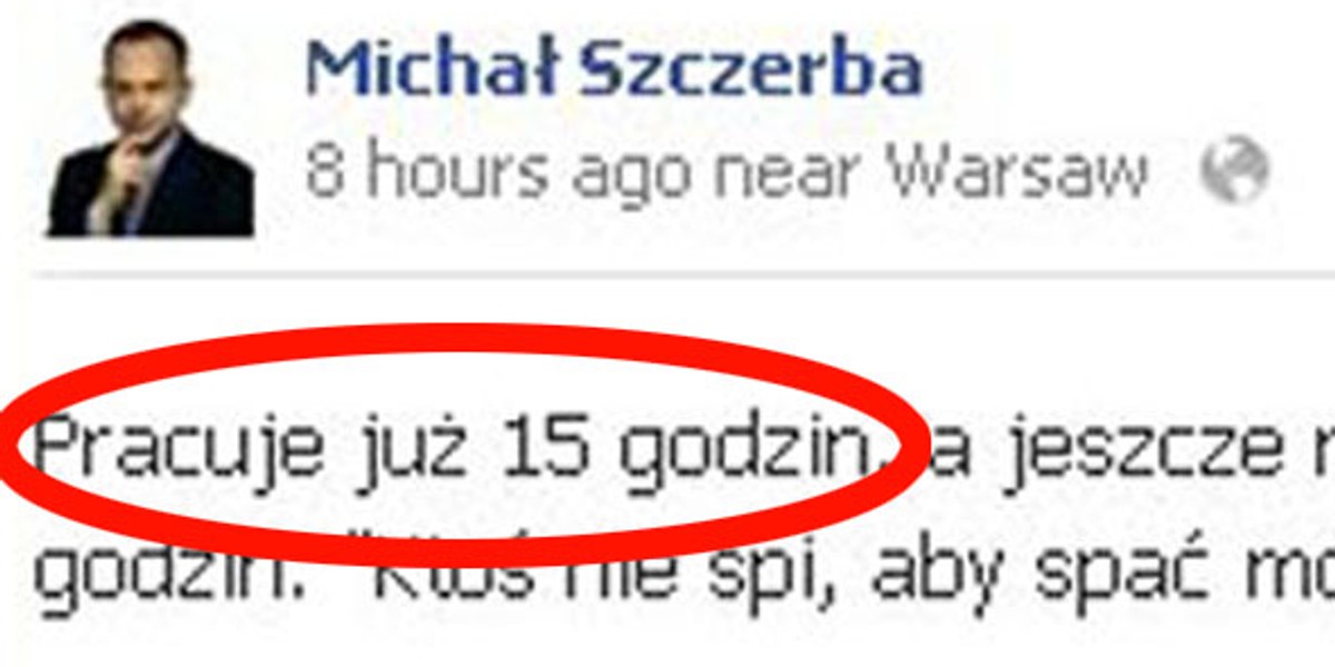 Wpis Michała Szczerby na Facebooku