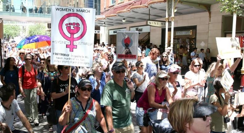 The Sydney Women's March against US President Donald Trump kicks off a day of planned protests around the world