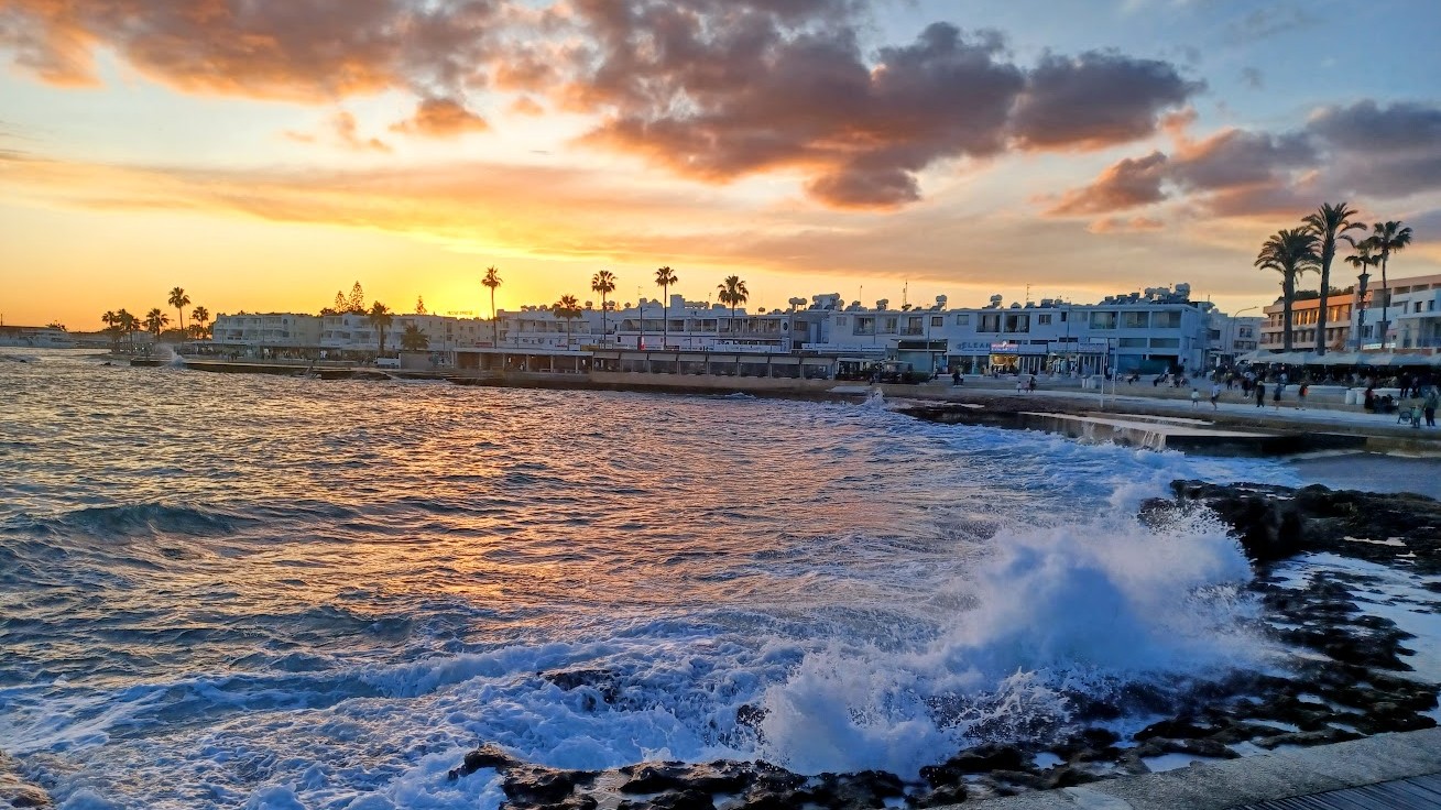 Západ slnka - Pafos, Cyprus