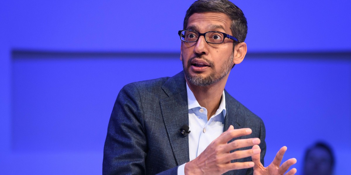 Sundar Pichai, prezes Alphabet, spółki, do której należy Google.