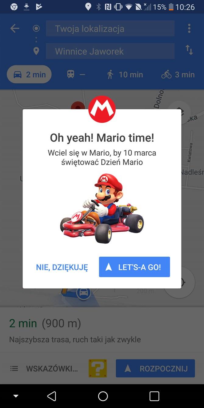 Mario Time w aplikacji Mapy Google