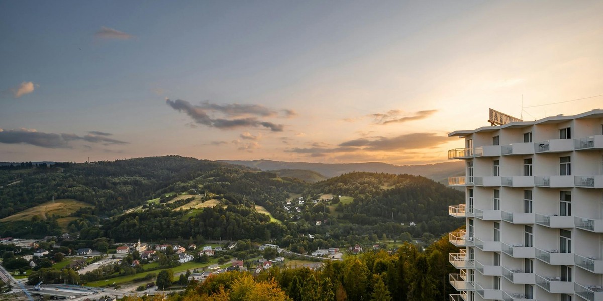 Crystal Mountain, Wisła - widok z tarasu