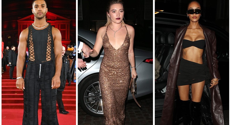 Lucien Laviscount, Florence Pugh, and Jourdan Dunn attend after-parties following the Fashion Awards.David M Benett via Getty Images Neil Mockford / Ricky Vigil M/GC Images via Getty Images