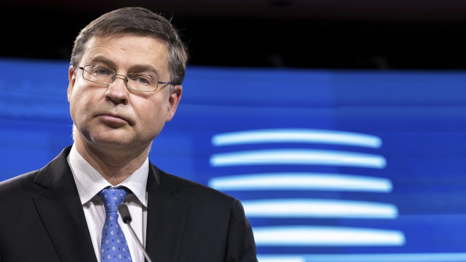 Eurokomisár pre hospodárstvo a produktivitu Valdis Dombrovskis.