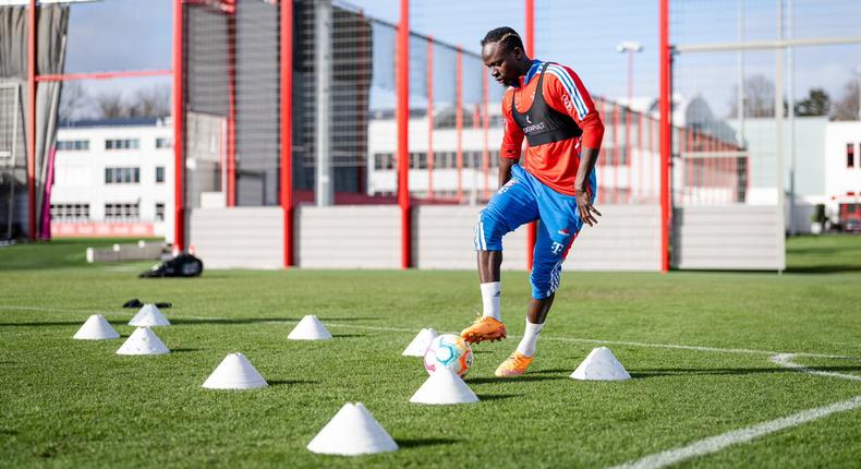 FC Bayern - Sadio Mané s'est entraîné avec le ballon, le 31 janvier 2023 © FCB