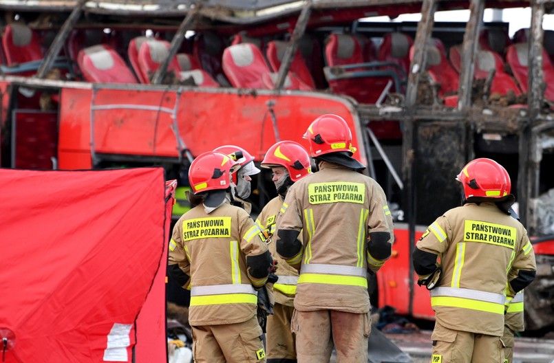 Wypadek ukraińskiego autokaru na A4