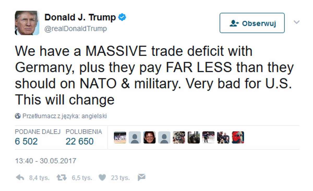 Wymiana ciosów między Trumpem i Merkel. Niemcy obrywają za nadwyżkę w handlu