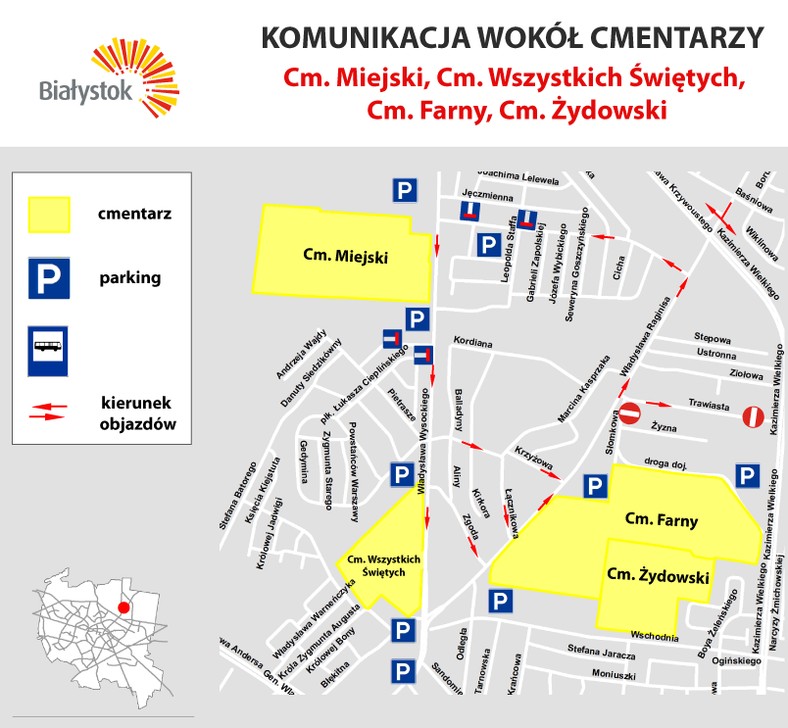 Komunikacja wokół białostockich cmentarzy os. Wygoda