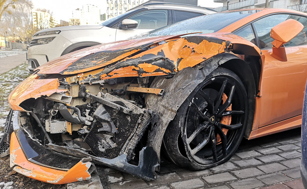 Lamborghini Huracan LP 610-4 rozbite w Warszawie