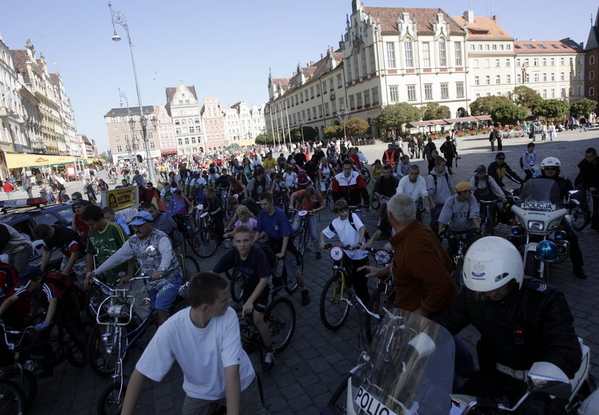 Jedna z akcji wrocławskich rowerzystów