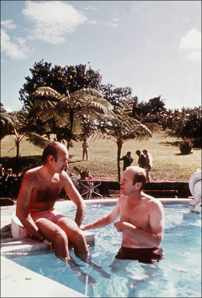 FILE PHOTO: Diana Princess of Wales and former French President Giscard d'Estaing during theatre eve