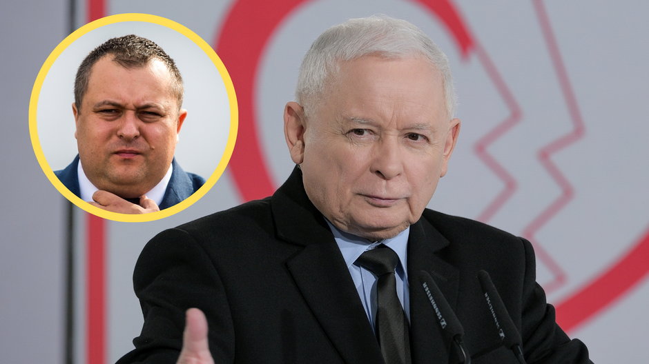 Prezes PiS Jarosław Kaczyński i Adam Wojciech Sekściński (w kółku)