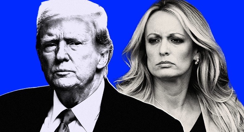 Donald Trump; Stormy Daniels.CHARLY TRIBALLEAU/Getty, Drew Angerer/Getty, Tyler Le/BI