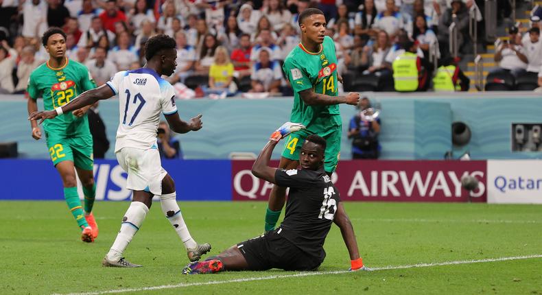 Le portier sénégalais Edouard Mendy n'a pas pu empêcher la défaite des siens lors de l'élimination du Sénégal par l'Angleterre à la Coupe du Monde 2022.