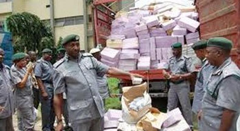 Customs impound contraband goods. 