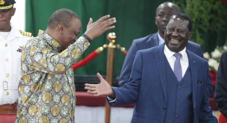 President Uhuru Kenyatta with Raila Odinga