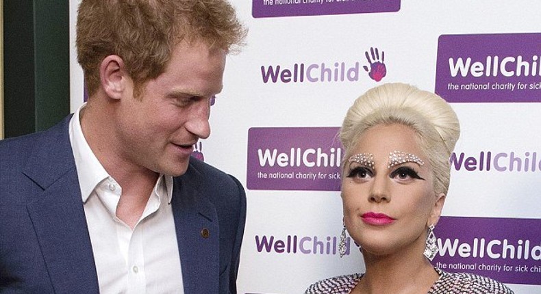 Prince Harry stirs at Lady Gaga's cleavage in London