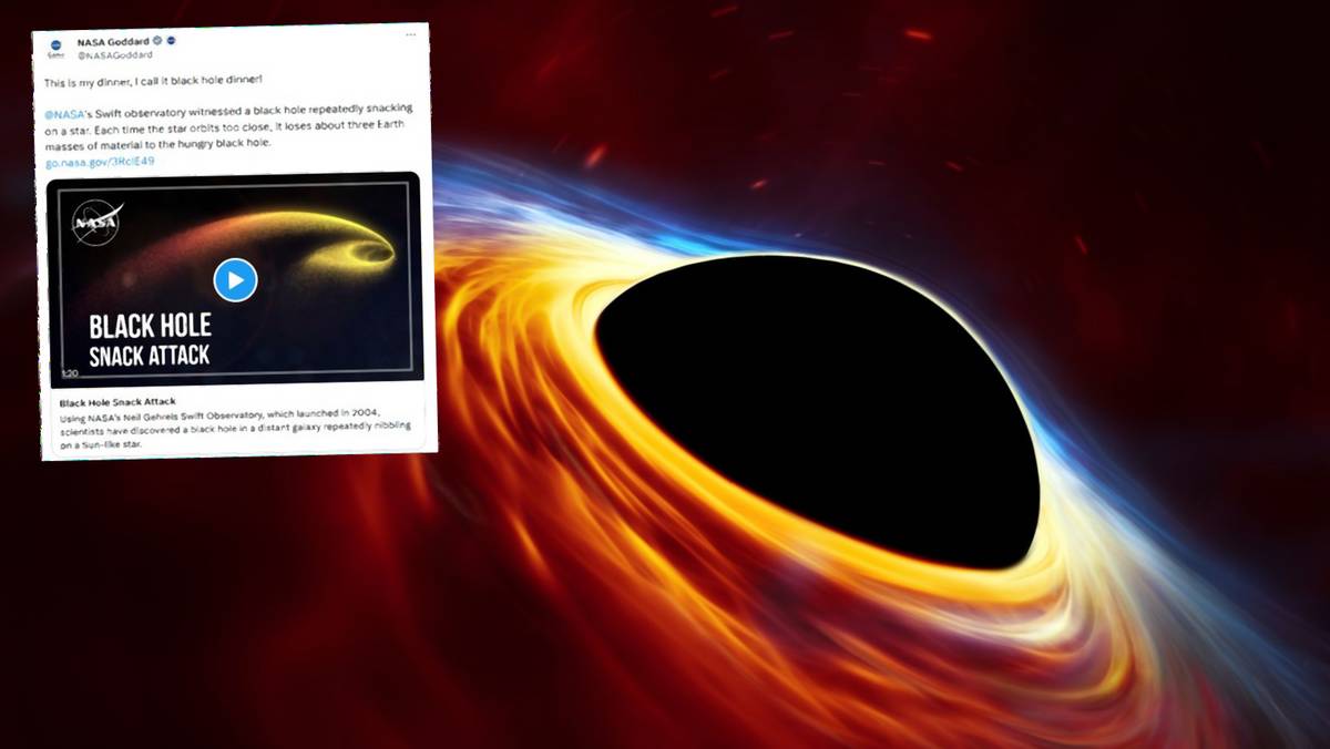 NASA pokazała, jak czarna dziura "żywi się" pobliską gwiazdą
