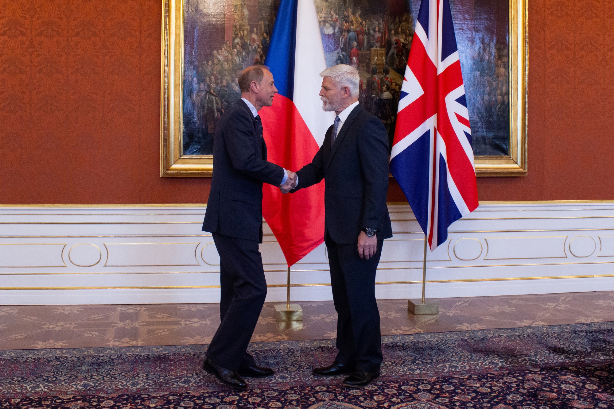 Britský princ Edward počas prijatia u českého prezidenta Petra Pavla.