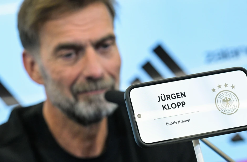 Jirgen Klop na konferenciji za novinare u Frankfurtu 24. jula, na kojoj je potvrđeno da će biti novi selektor nemačke fudbalske reprezentacije | Foto: Hannes Albert/EPA/Shutterstock
