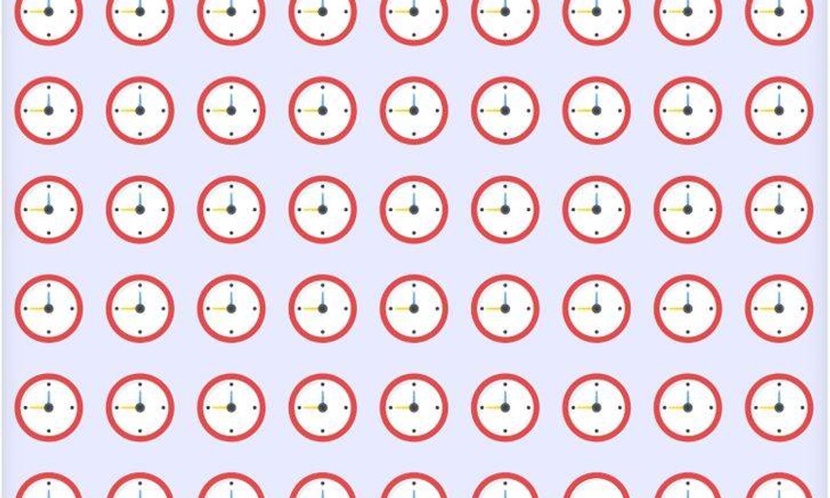 Zegar na obrazku różni się od reszty. Sprawdź swoją spostrzegawczość