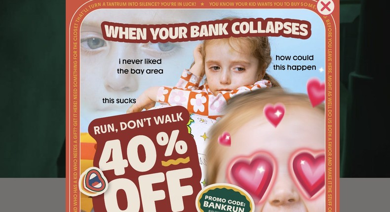 Camp's website is advertising its 40% off sale after Silicon Valley Bank's collapse.Camp.com