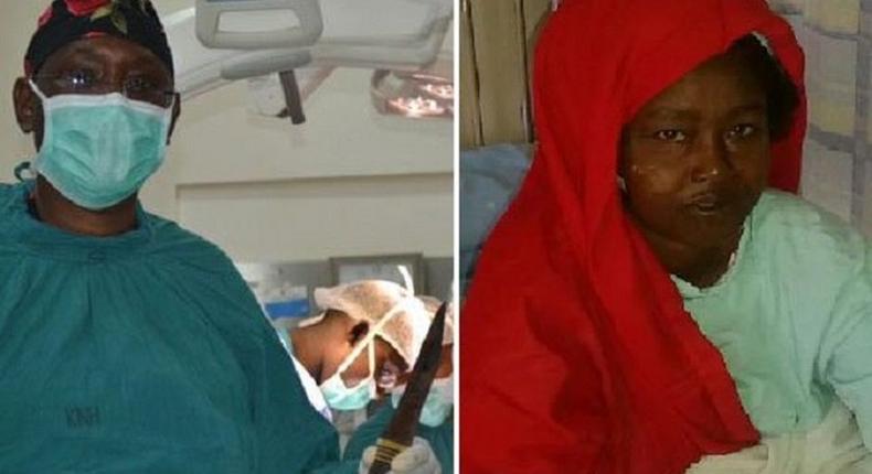 Fatima Ibrahim and one of the doctors that removed the knife from her skull