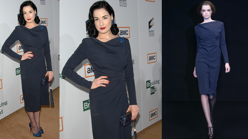 Dita von Teese w sukience Dawida Wolińskiego