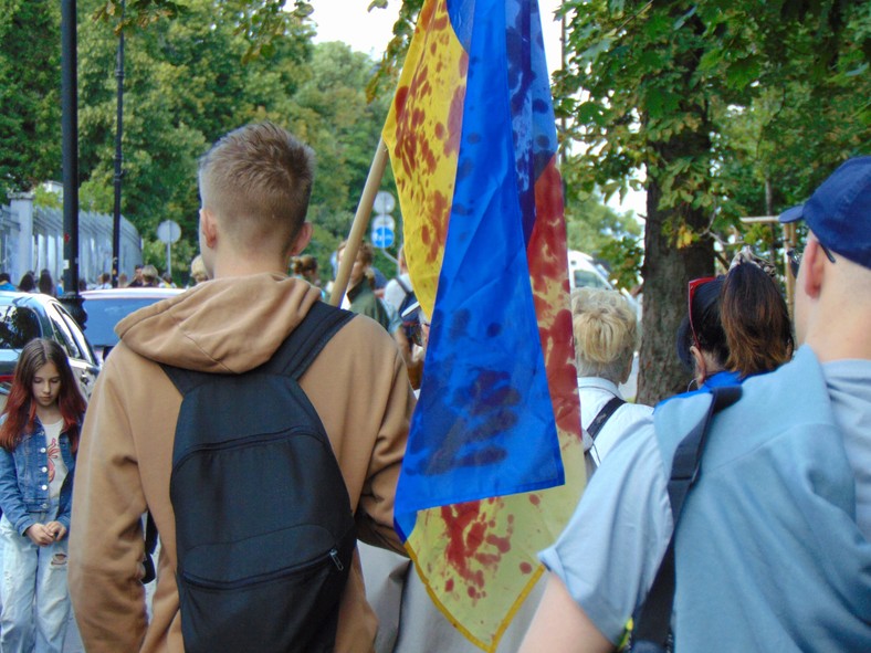 Protest pod ambasadą Rosji