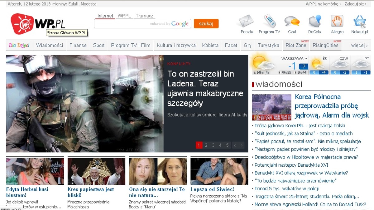 Portal Wirtualnej Polski - wp.pl, źródło: internet