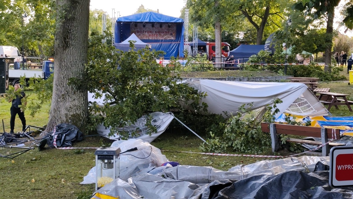 Gust of wind at harvest festival in Recz: four injured, one resuscitated