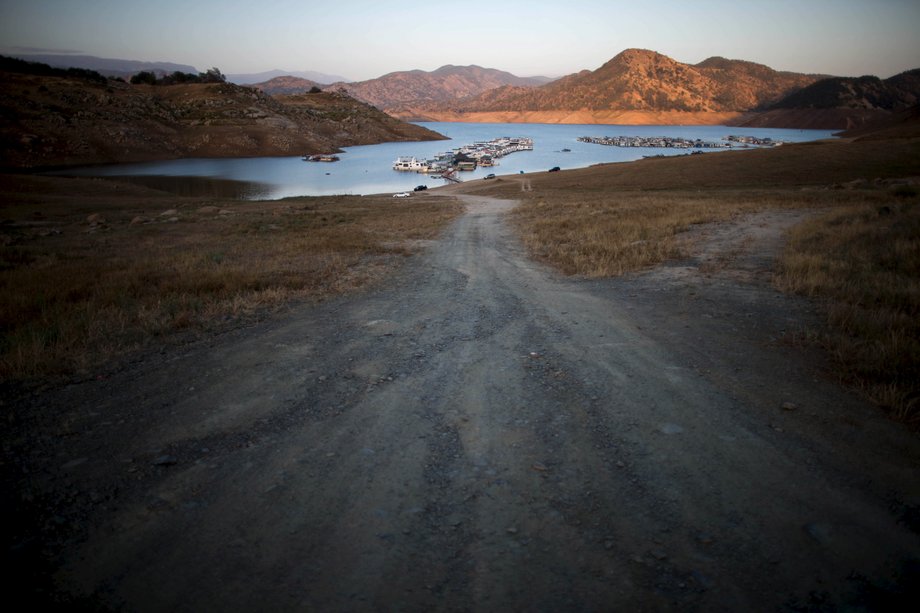 A view of Pine Flat Lake from an area that used to be underwater in Fresno County.