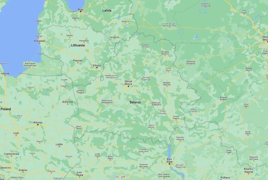 Mapa Belorusije