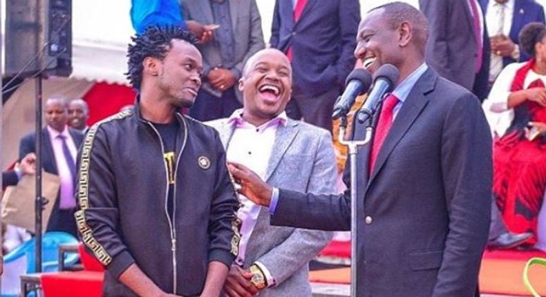 File image of DP Ruto with Bahati and Jaguar