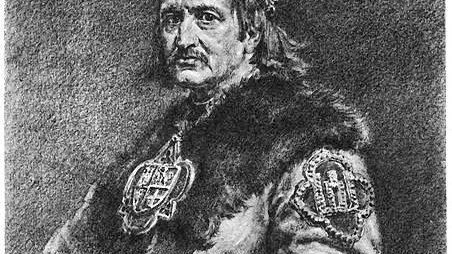 Wyobrażenie Władysława Jagiełły. Rys. Jan Matejko (XIX w.).