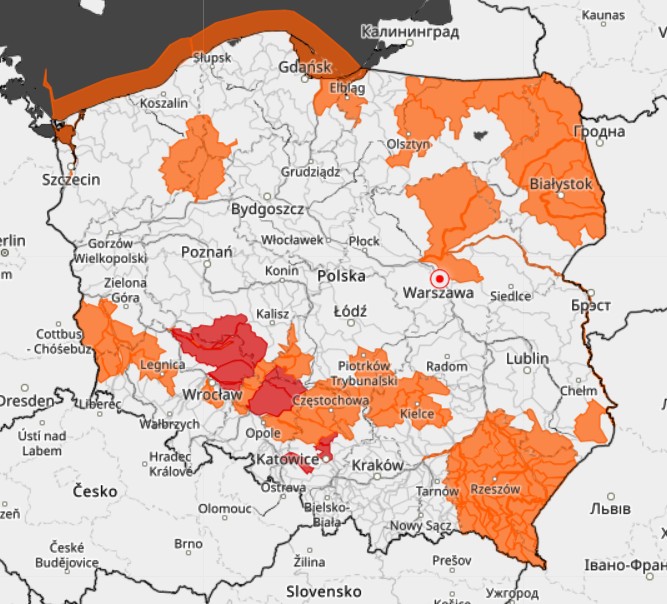 IMGW wydał pomarańczowe i czerwone alerty hydrologiczne